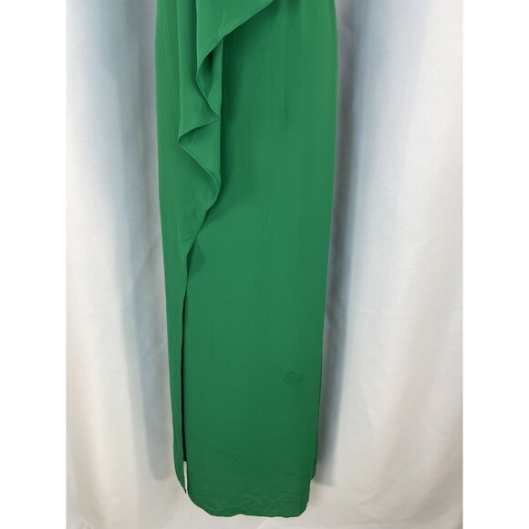 NWT BCBGMAXAZRIA Green Draped Front Strapless Gown $298 - Picture 5 of 12